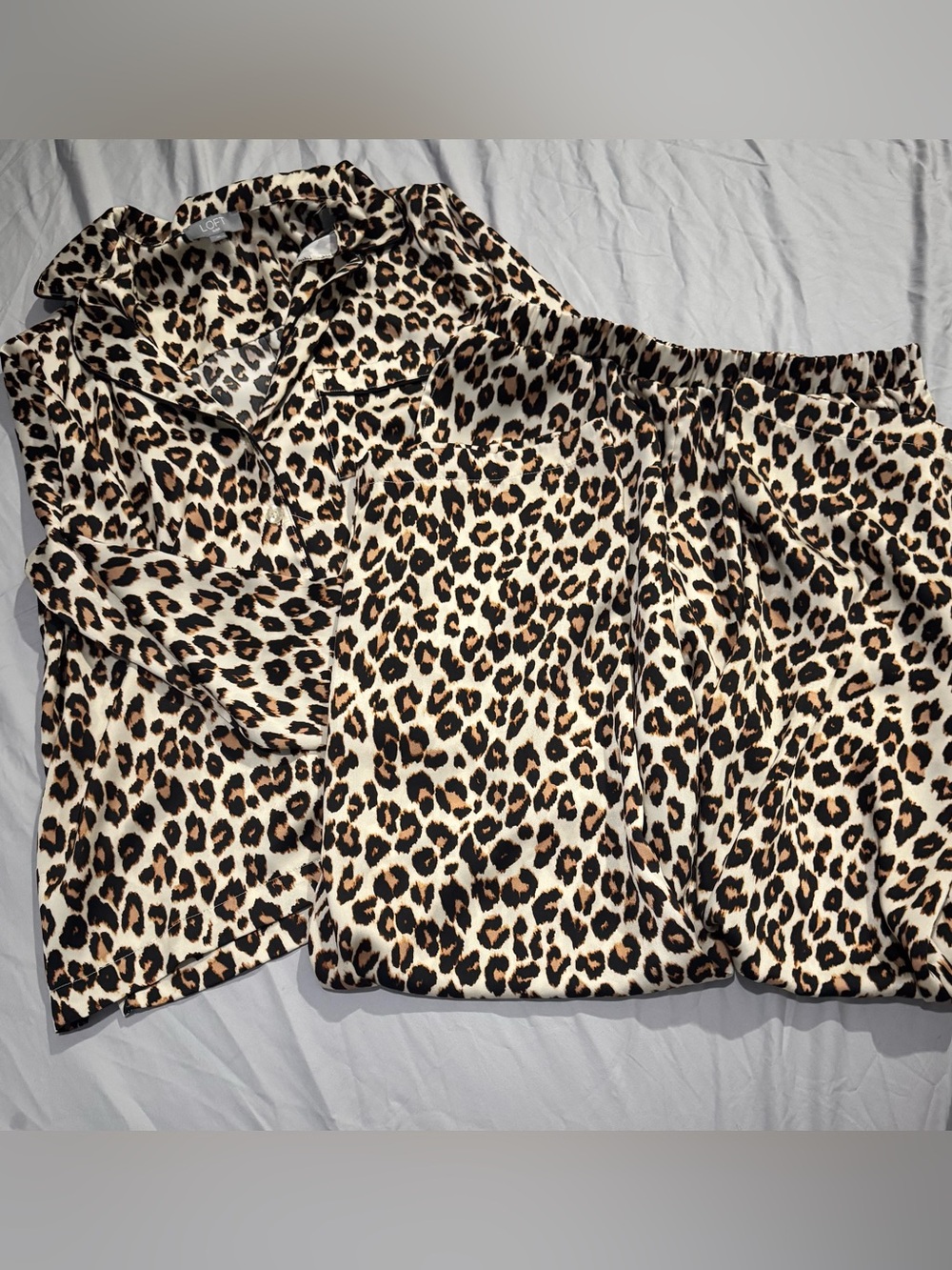 LOFT notch collar pajama set